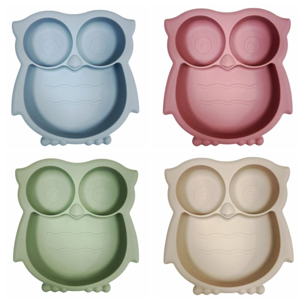 Plate Suction Toddler - Owl Shape Toddler Suction Plates BPA-Free