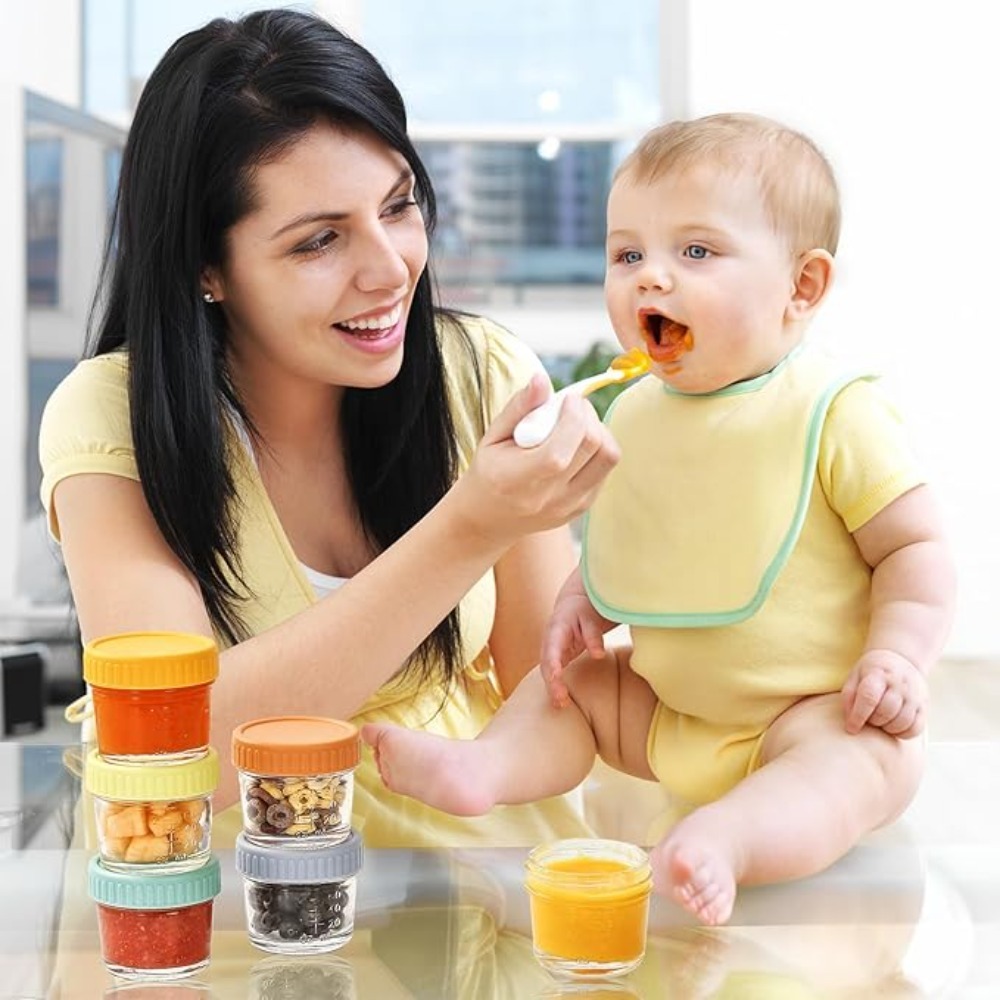 6pcs Mason Jar Glass Baby Food - Baby Food Jars Glass บทวิจารณ์และราคา