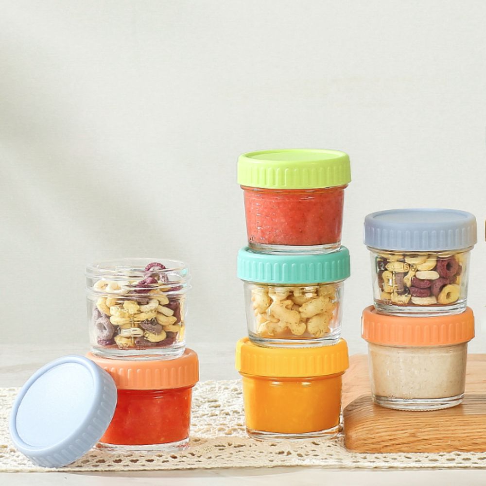 6pcs Mason Jar Glass Baby Food - Baby Food Jars Glass บทวิจารณ์และราคา