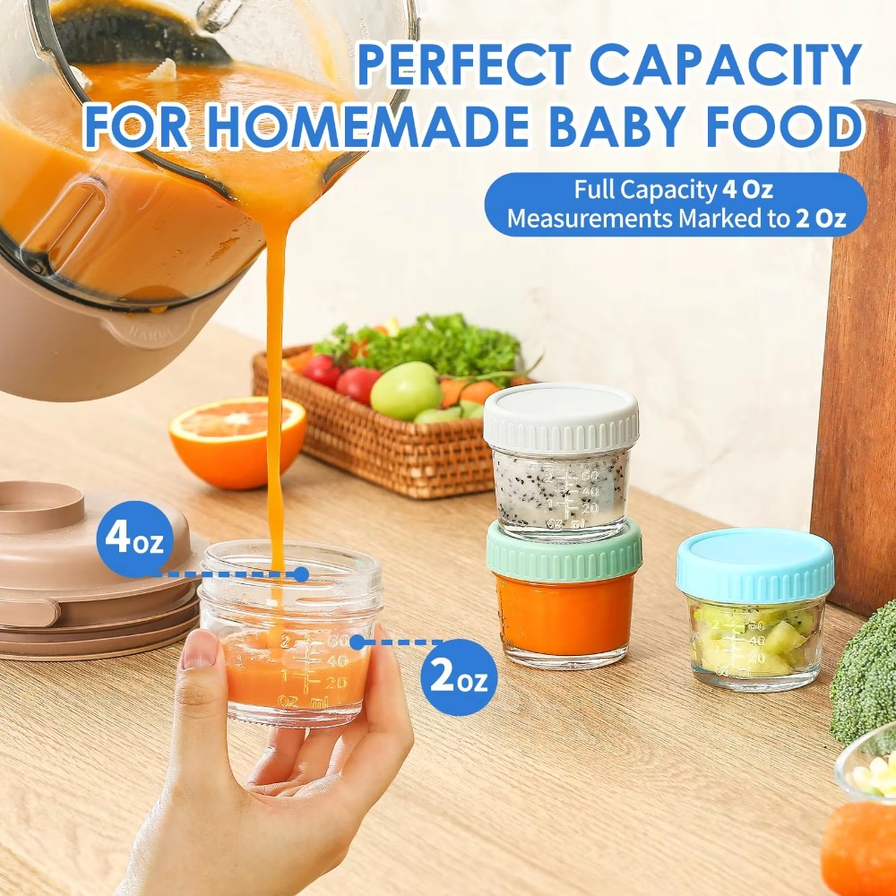 6pcs Mason Jar Glass Baby Food - Baby Food Jars Glass บทวิจารณ์และราคา