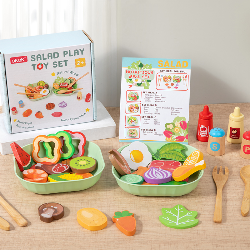 Wooden Simulation Salad Preten - Baby Food Under 1 Year บทวิจารณ์และราคา