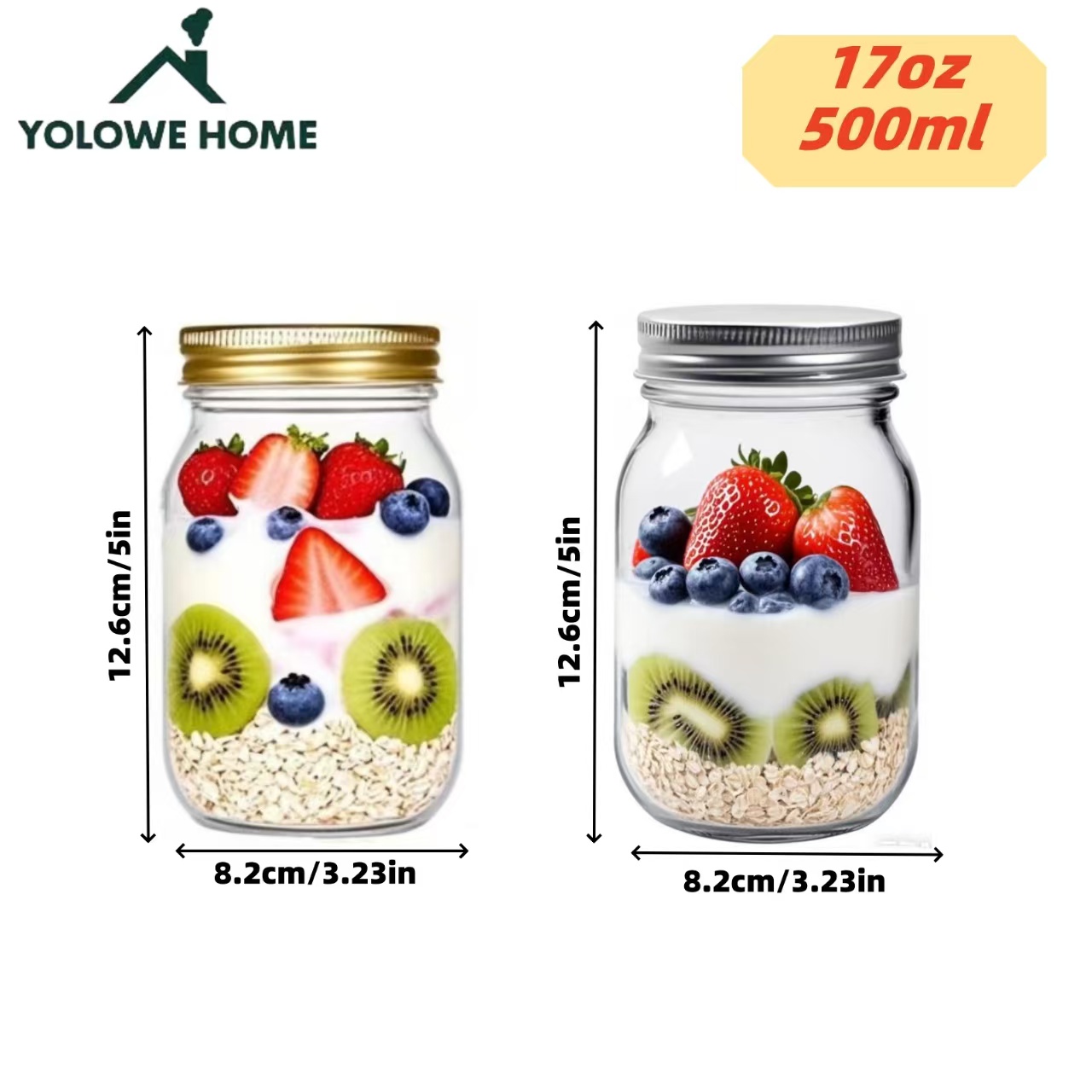 6Pcs, 12Pcs, 500Ml/16Oz, Glass - Baby Food Jars Glass บทวิจารณ์และราคา