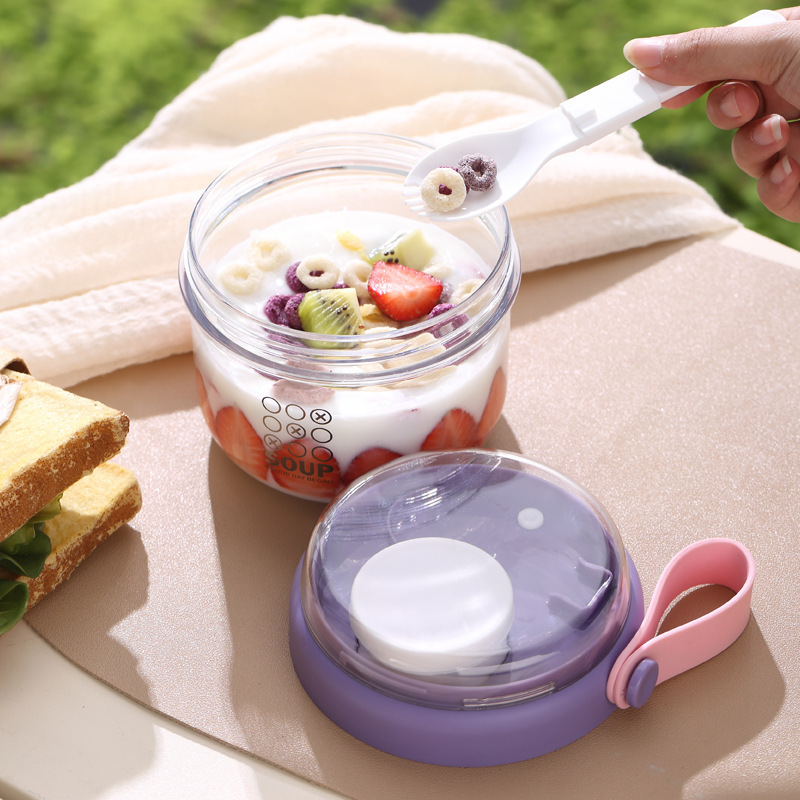 Salad Cup Double Layer Oatmeal - Baby Food Jars Glass บทวิจารณ์และราคา
