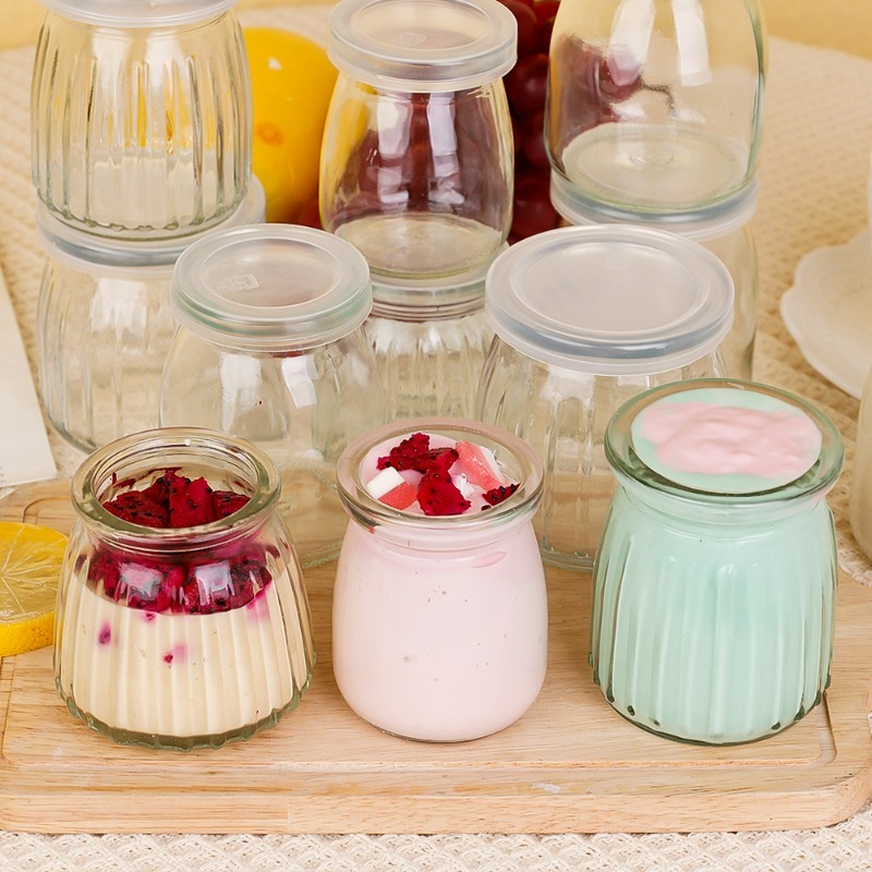 1/3Pcs Yogurt Jars with PE Lid - Baby Food Jars Glass บทวิจารณ์และราคา