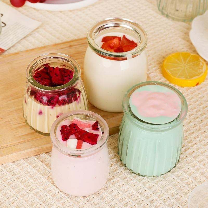 1/3Pcs Yogurt Jars with PE Lid - Baby Food Jars Glass บทวิจารณ์และราคา