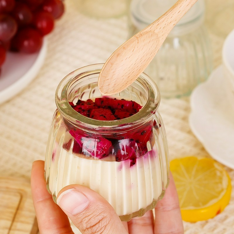 1/3Pcs Yogurt Jars with PE Lid - Baby Food Jars Glass บทวิจารณ์และราคา
