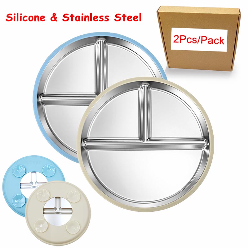 Stainless Steel Plate With Sil - Plate Suction Toddler บทวิจารณ์และราคา