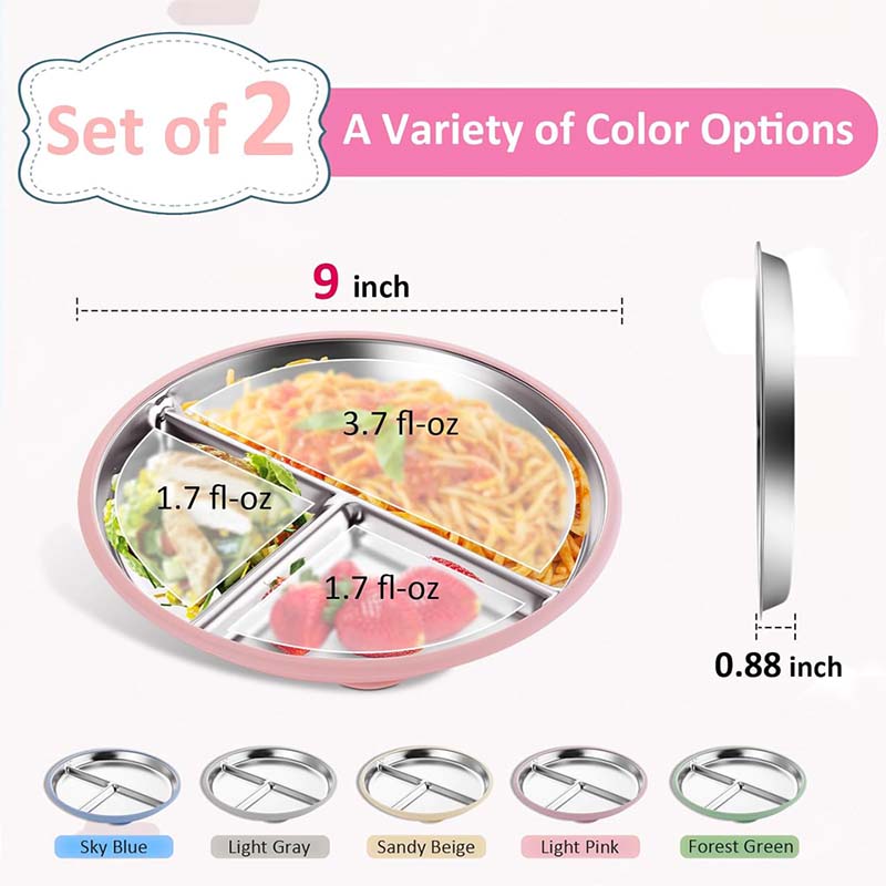 Stainless Steel Plate With Sil - Plate Suction Toddler บทวิจารณ์และราคา