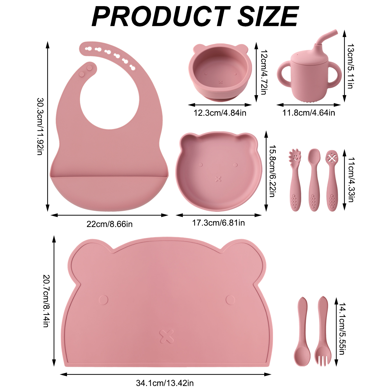 10PCS Silicone Baby Feeding Se - Plate Suction Toddler บทวิจารณ์และราคา