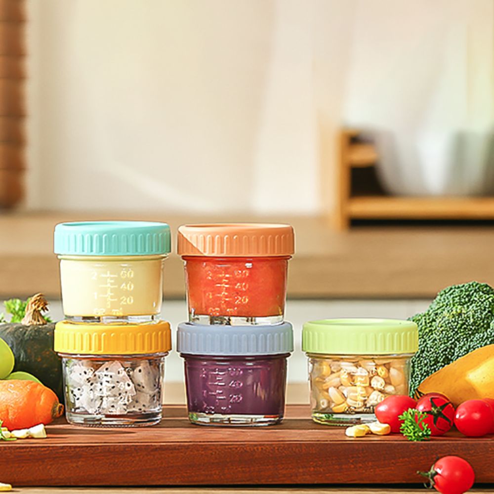 6pcs Glass Baby Food Jar Reusa - Baby Food Jars Glass บทวิจารณ์และราคา