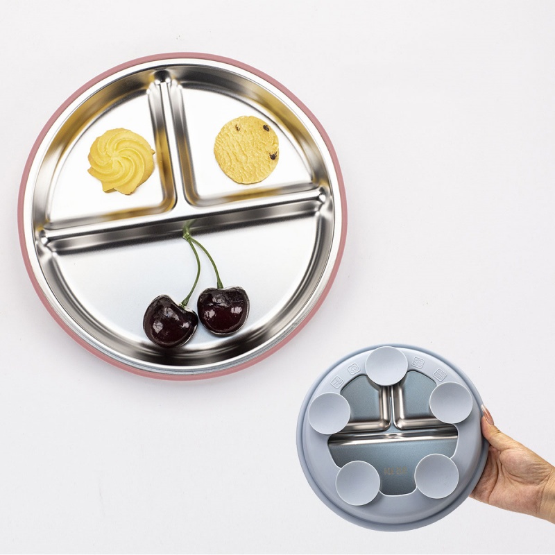 2pcs BPA Free Stainless Steel  - Plate Suction Toddler บทวิจารณ์และราคา