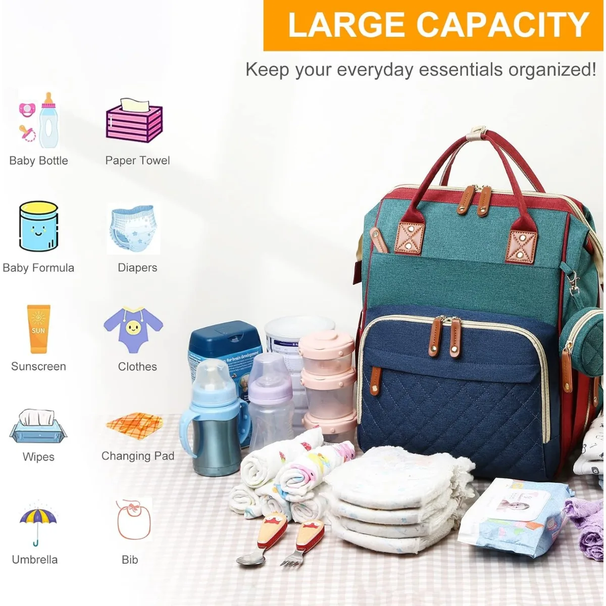 Diaper Bag with Changing Stati - Baby Puree Pouch บทวิจารณ์และราคา