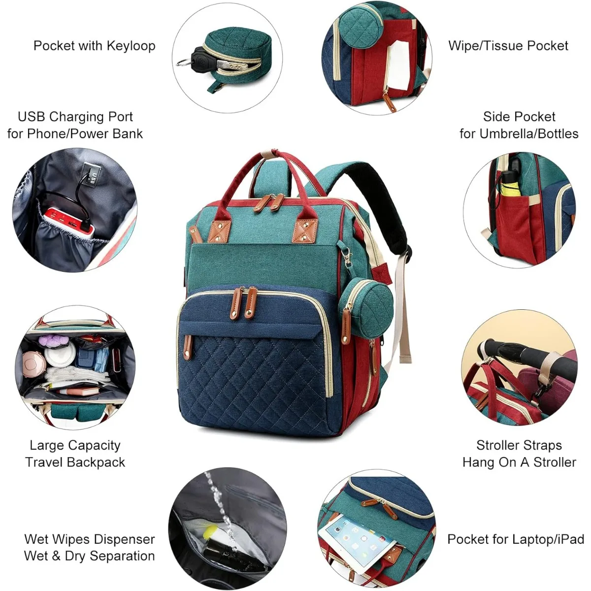 Diaper Bag with Changing Stati - Baby Puree Pouch บทวิจารณ์และราคา