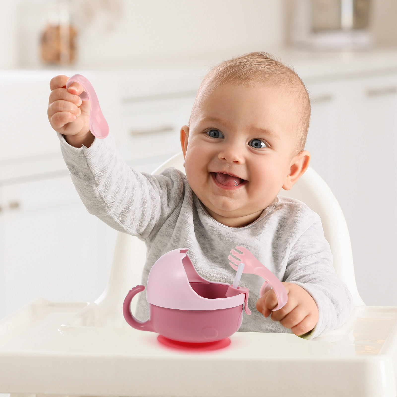 1Set Baby Suction Feeding Bowl - Plate Suction Toddler บทวิจารณ์และราคา