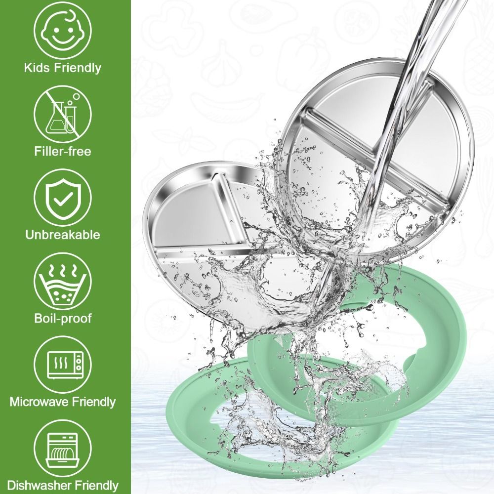 Stainless Steel Kids Plate wit - Plate Suction Toddler บทวิจารณ์และราคา
