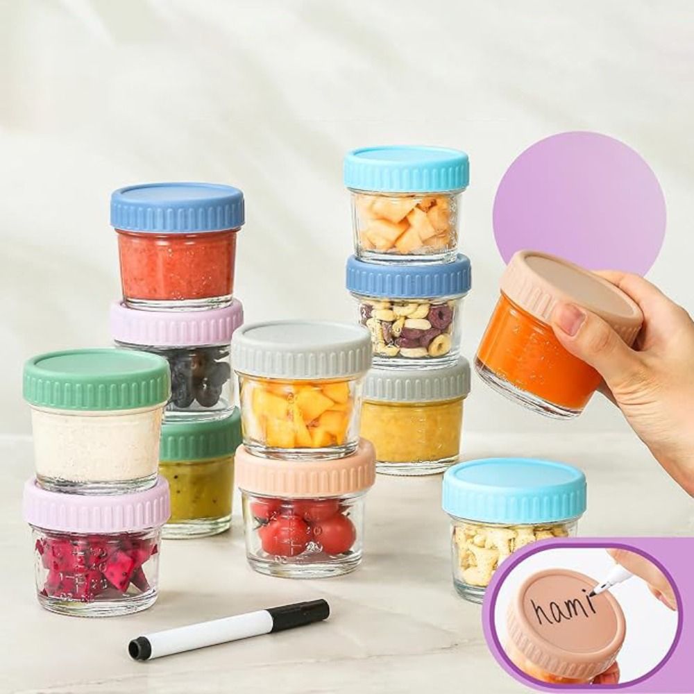 6pcs Mason Jar Glass Baby Food - Baby Food Jars Glass บทวิจารณ์และราคา