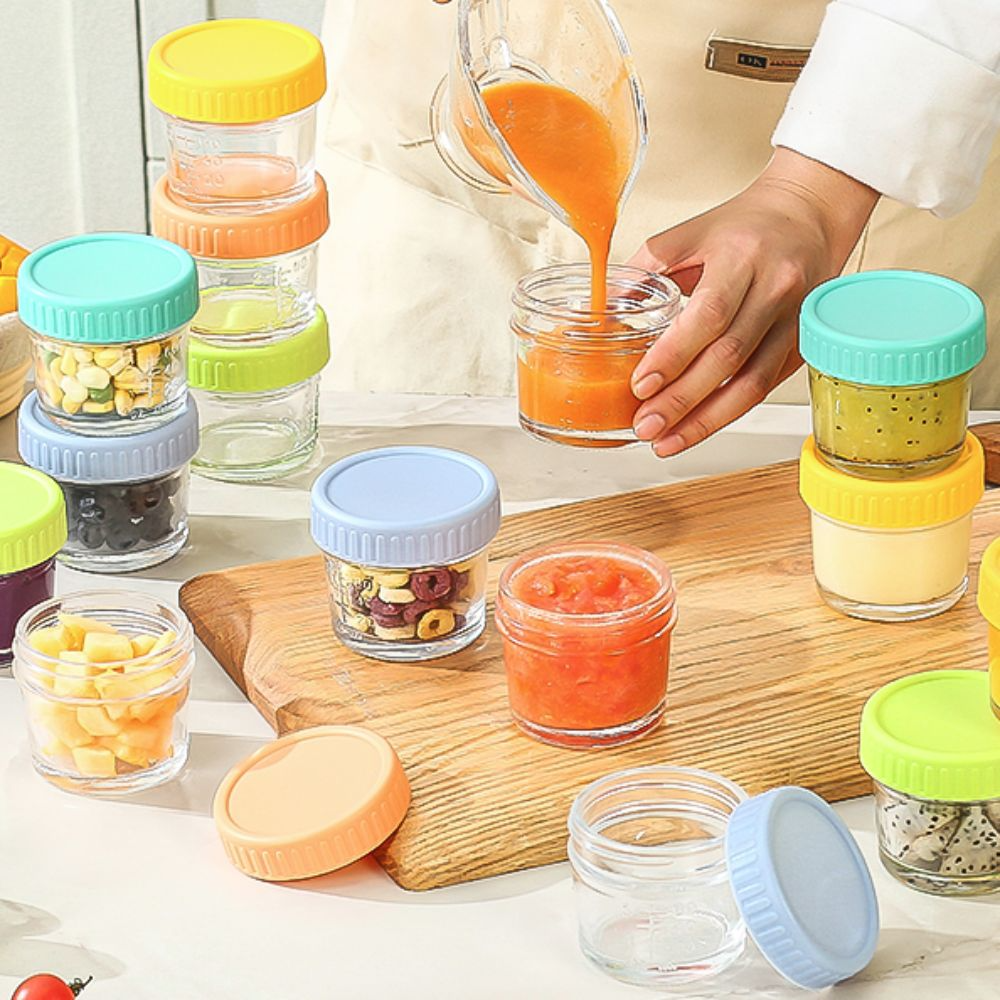 6pcs Mason Jar Glass Baby Food - Baby Food Jars Glass บทวิจารณ์และราคา