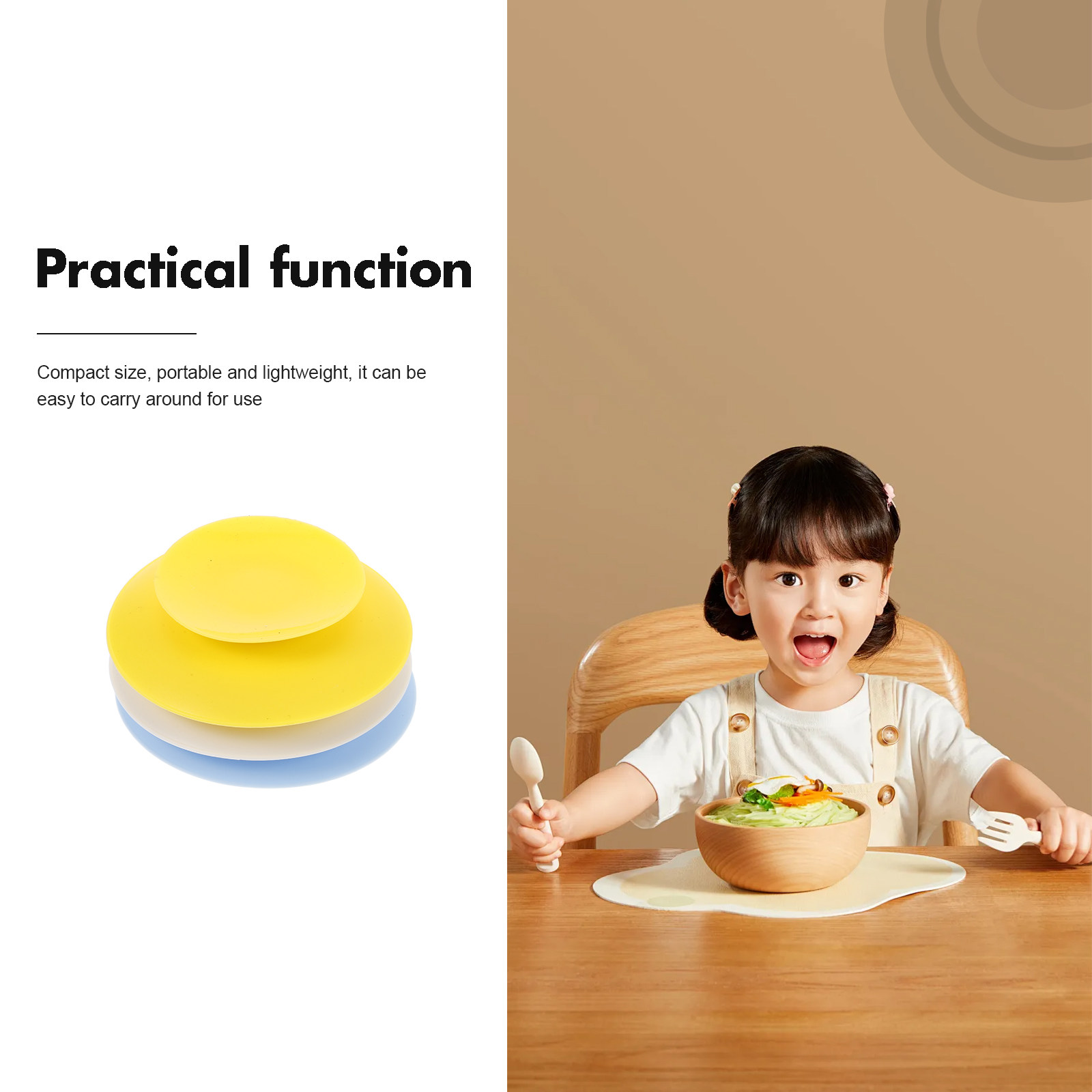 3Pcs Silicone Suction Cup Bowl - Plate Suction Toddler บทวิจารณ์และราคา
