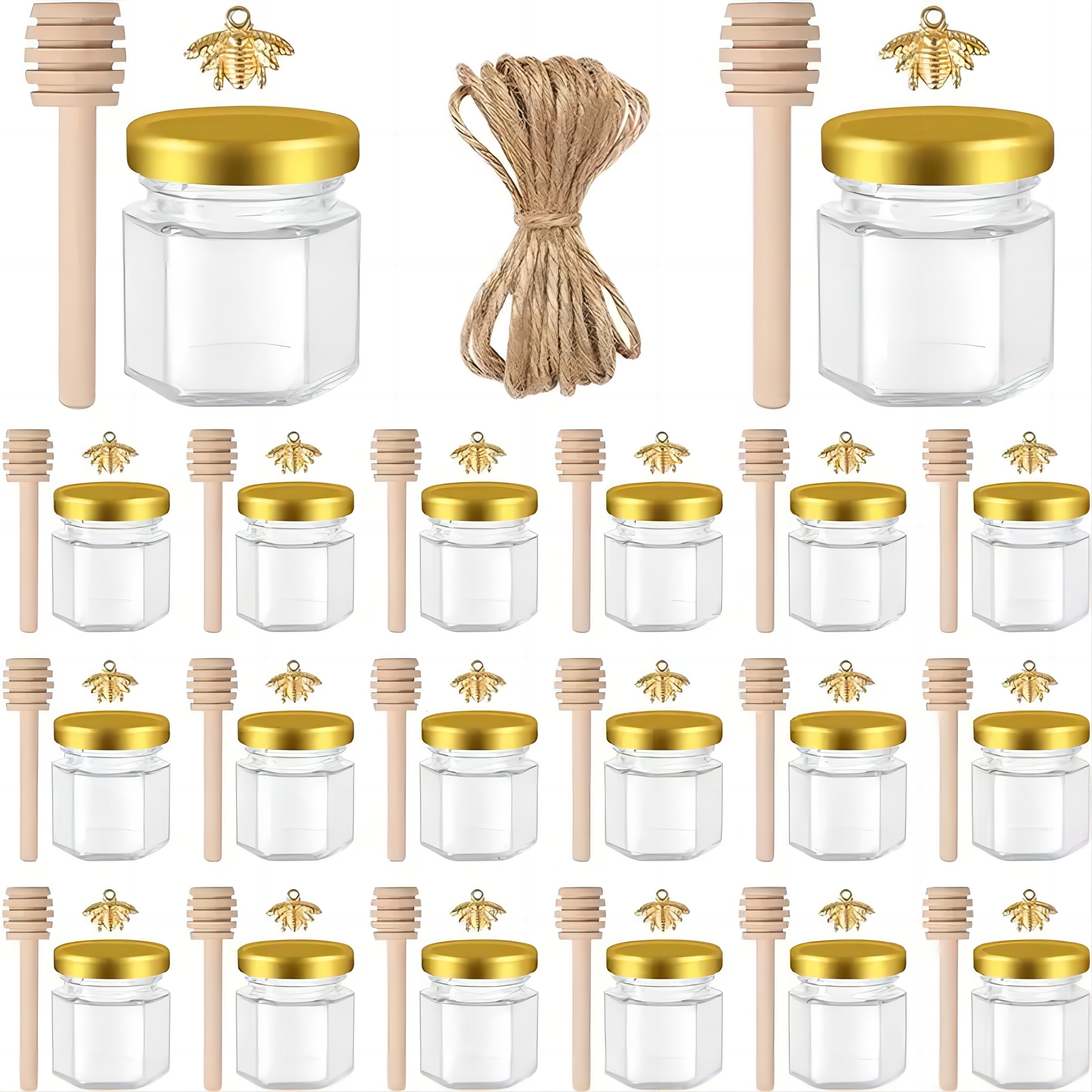 1.5 Oz Hexagon Mini Glass Hone - Baby Food Jars Glass บทวิจารณ์และราคา
