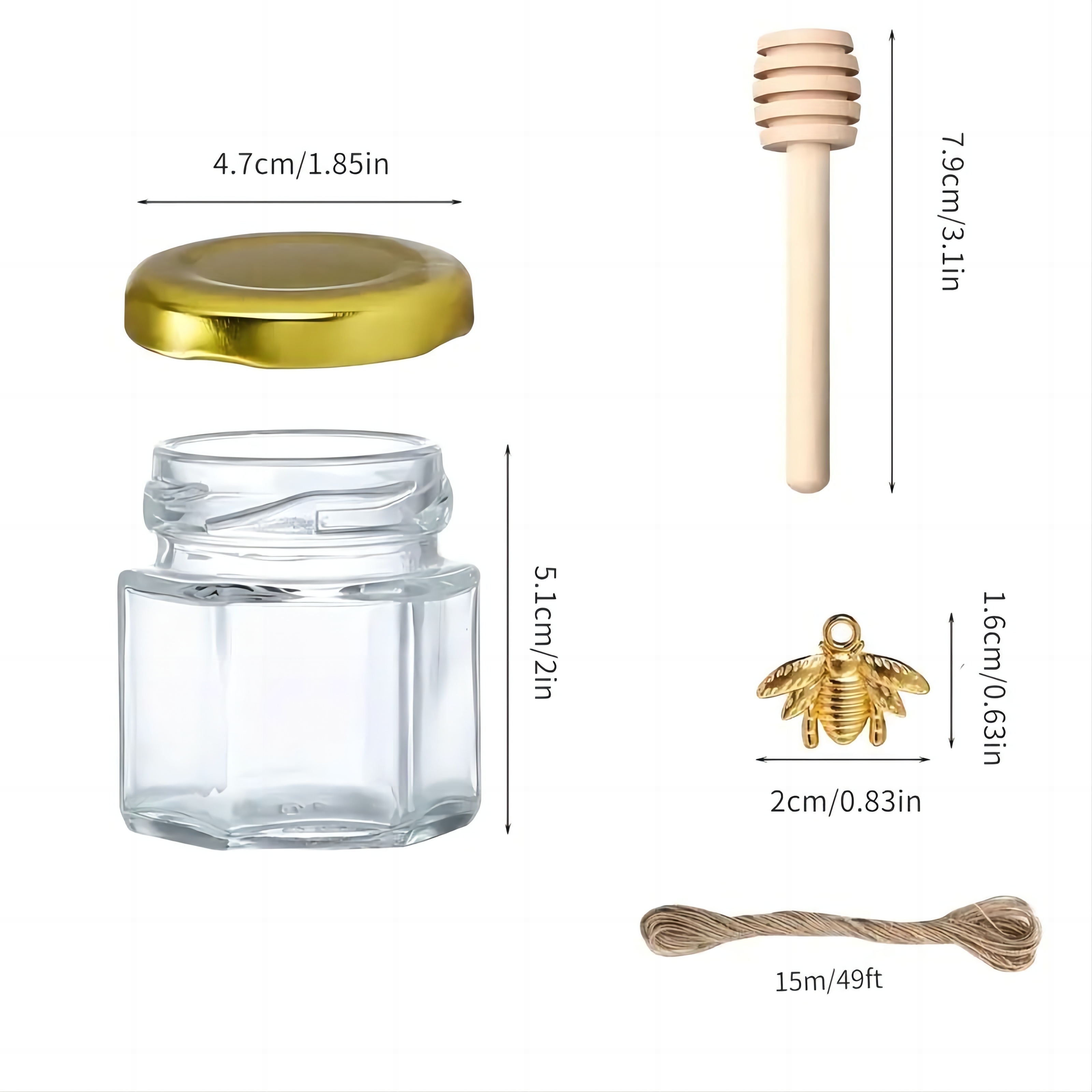 1.5 Oz Hexagon Mini Glass Hone - Baby Food Jars Glass บทวิจารณ์และราคา