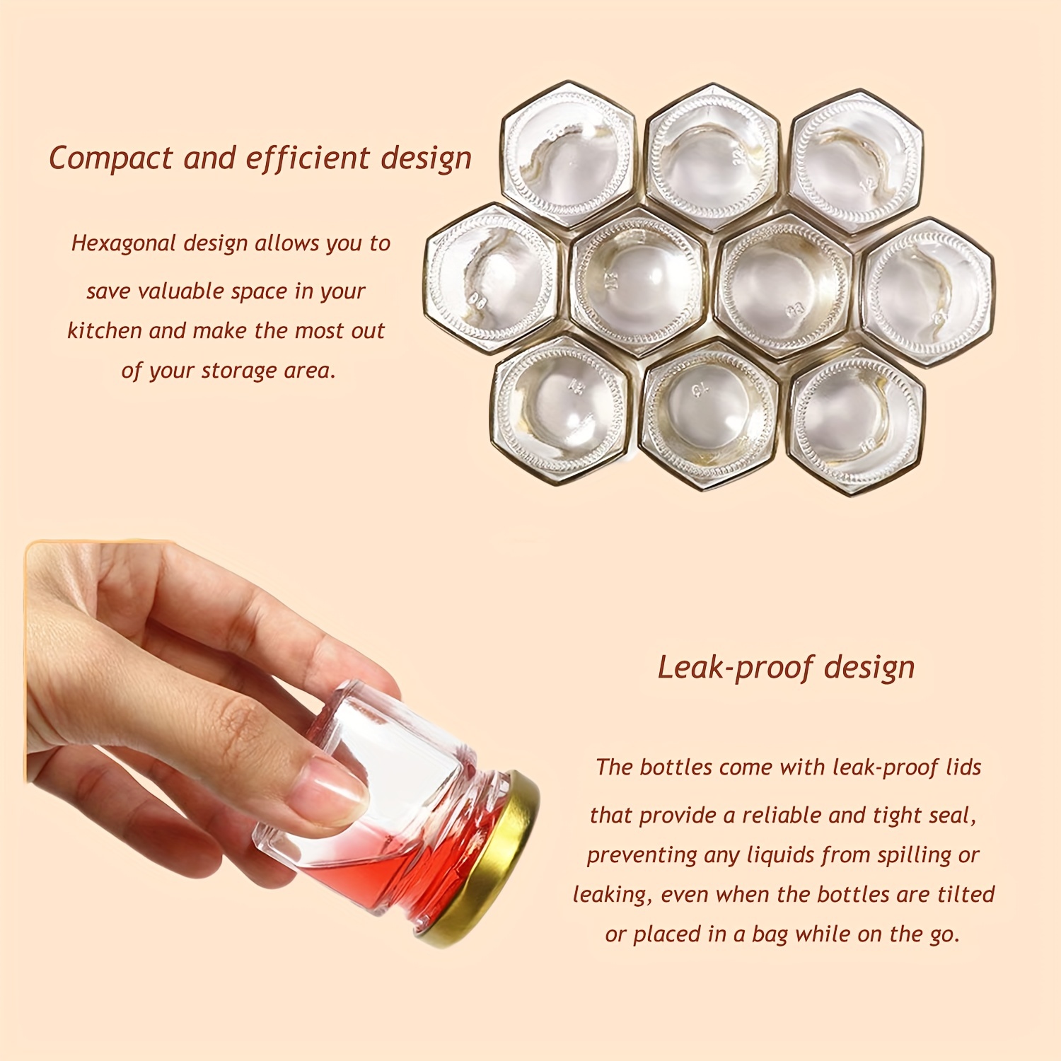 1.5 Oz Hexagon Mini Glass Hone - Baby Food Jars Glass บทวิจารณ์และราคา