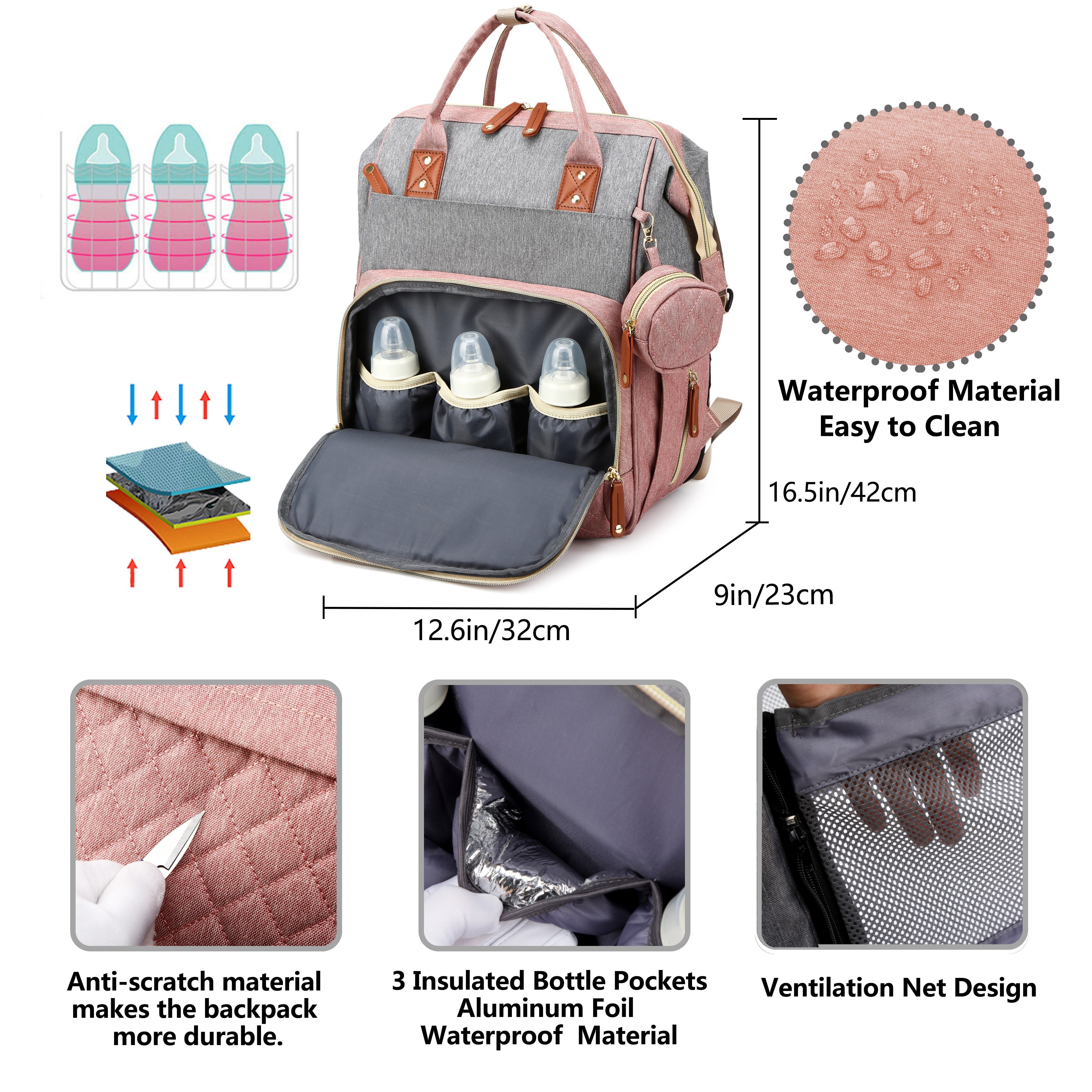 Baby Diaper Bag Backpack, Baby - Baby Puree Pouch บทวิจารณ์และราคา