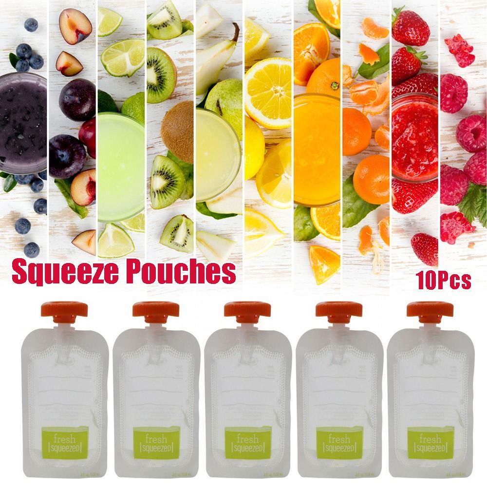 10Pcs Manual Fruit Puree Baby  - Baby Puree Pouch บทวิจารณ์และราคา