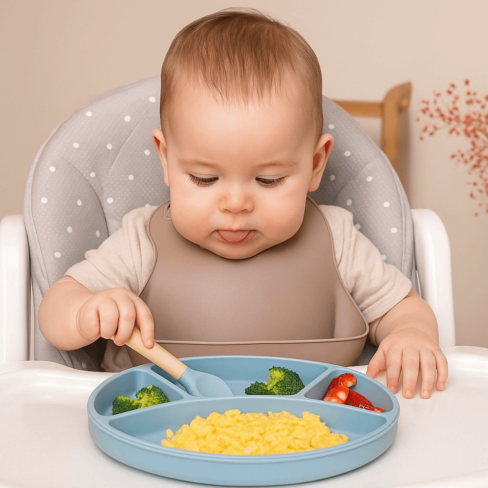 Non-Slip Silicone Divided Plat - Plate Suction Toddler บทวิจารณ์และราคา