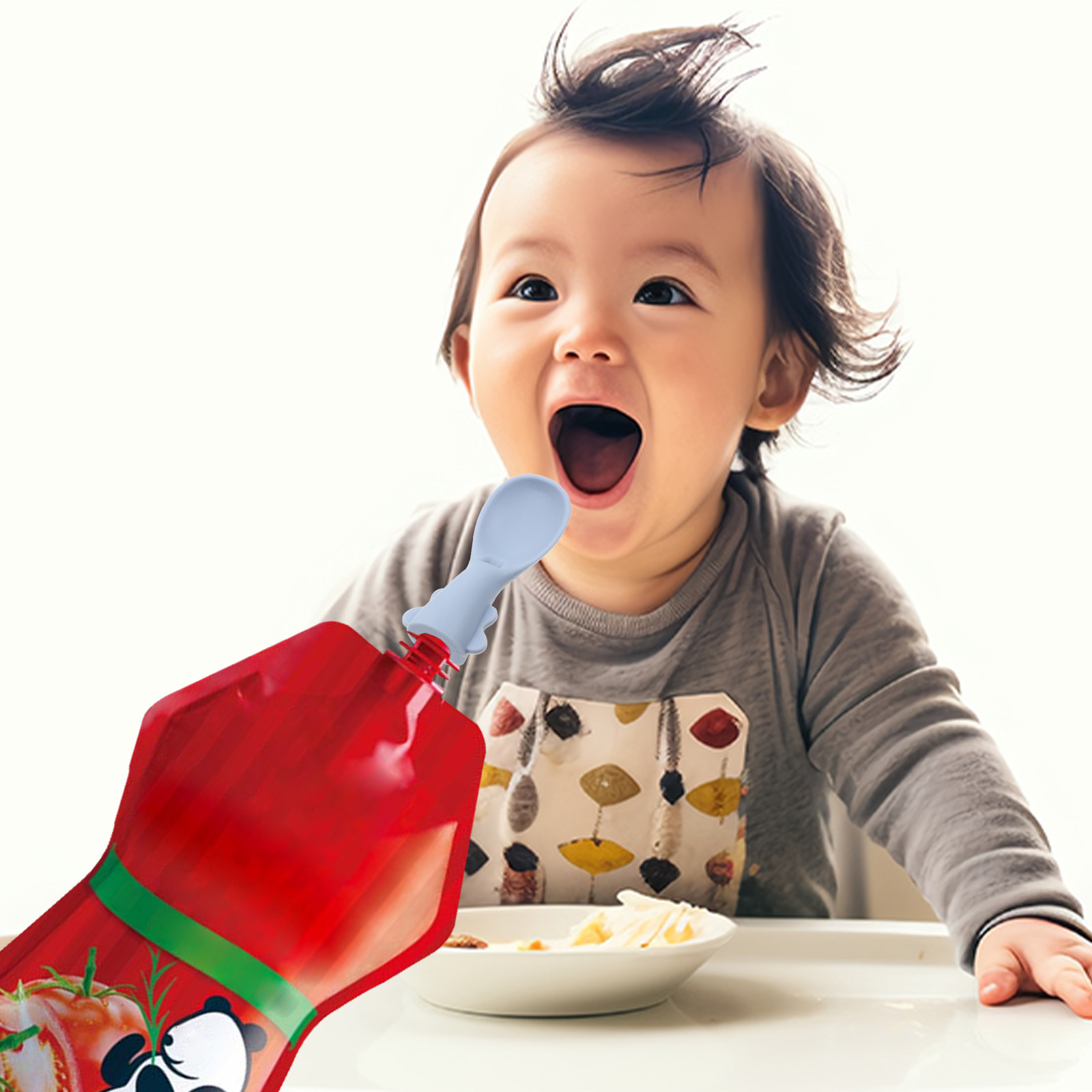 4Pcs Silicone Baby Food Pouch  - Baby Puree Pouch บทวิจารณ์และราคา