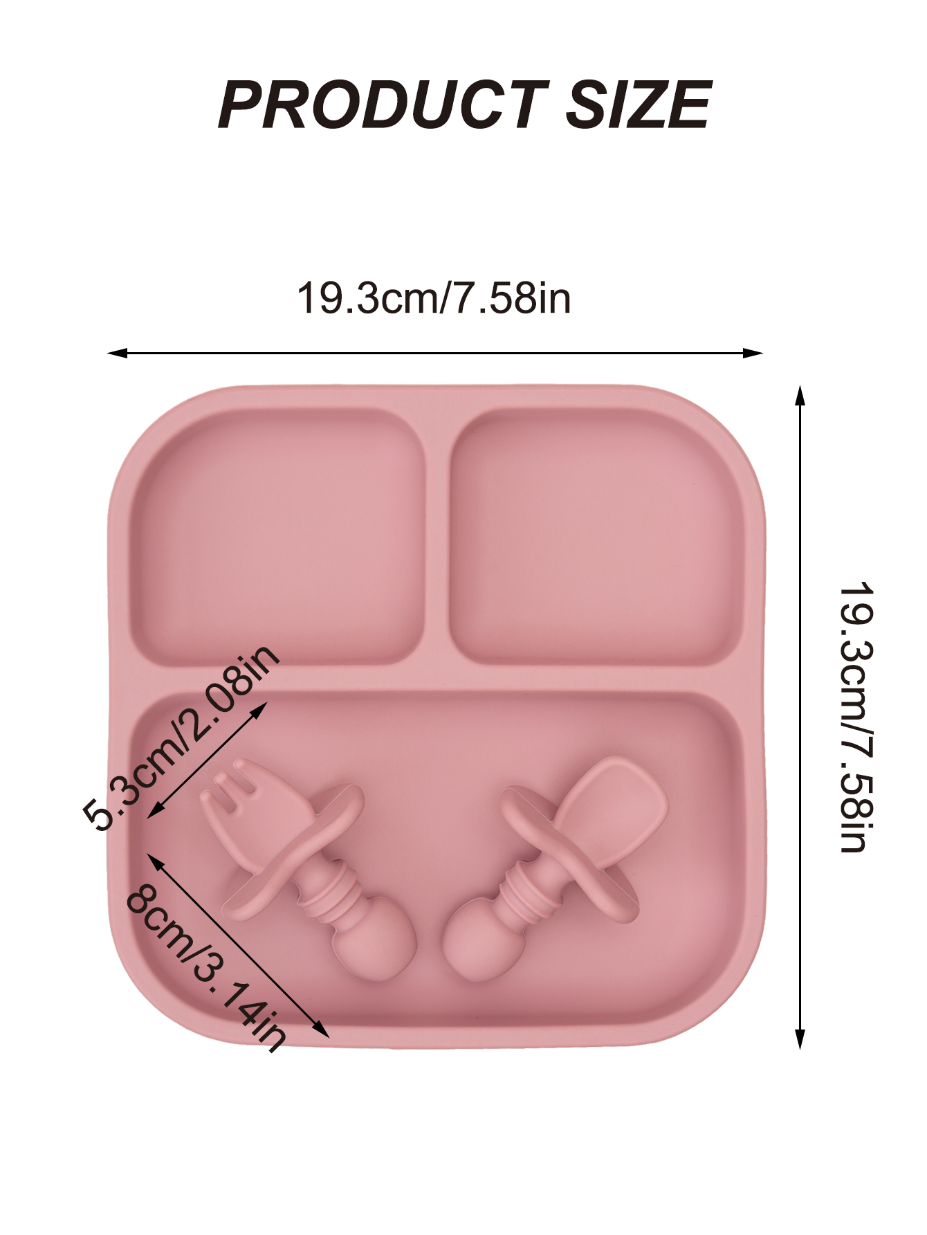 2PCS Colorful Silicone Baby Fe - Plate Suction Toddler บทวิจารณ์และราคา