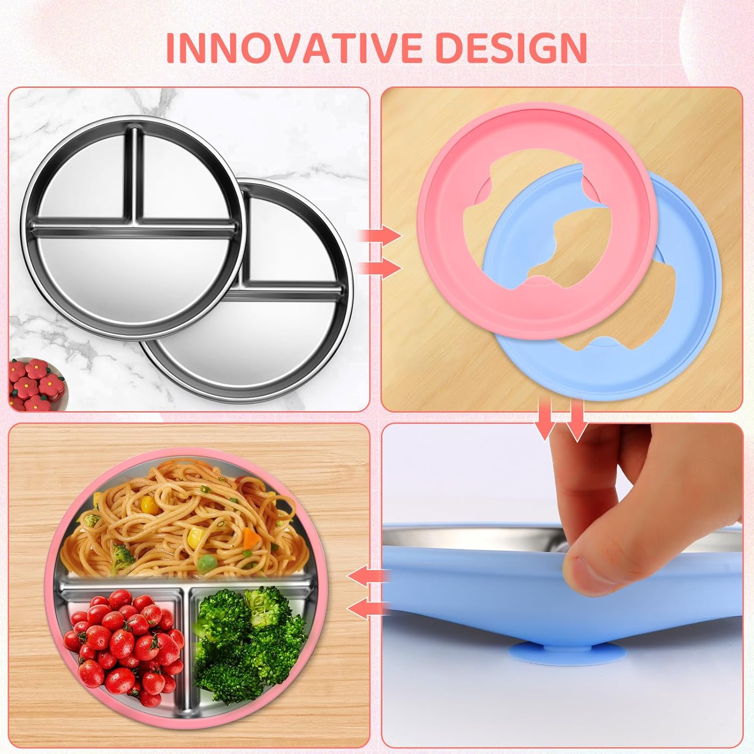 9 Inch Stainless Steel Toddler - Plate Suction Toddler บทวิจารณ์และราคา
